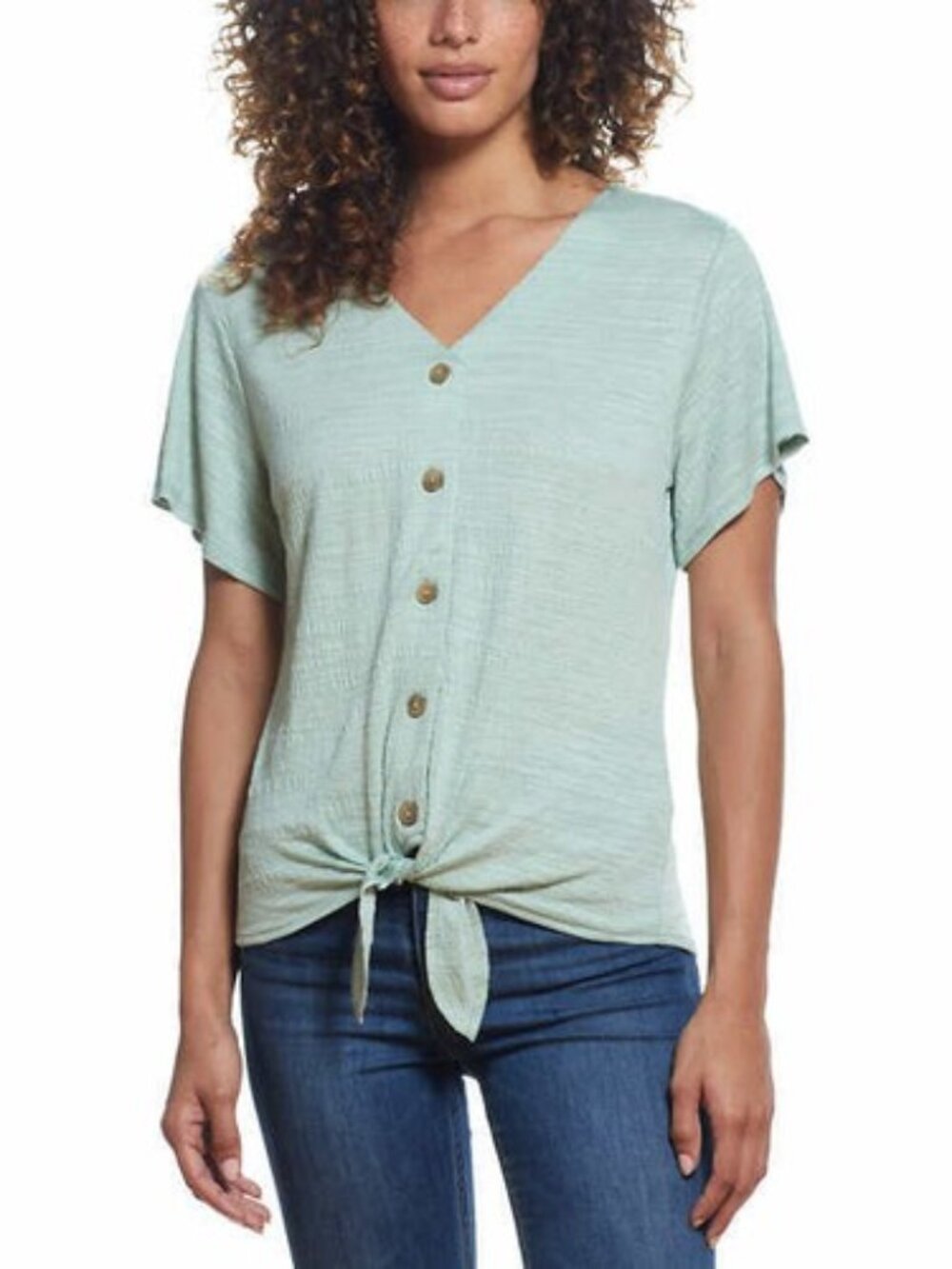 Weatherproof Vintage Womens Side Tie Front Top